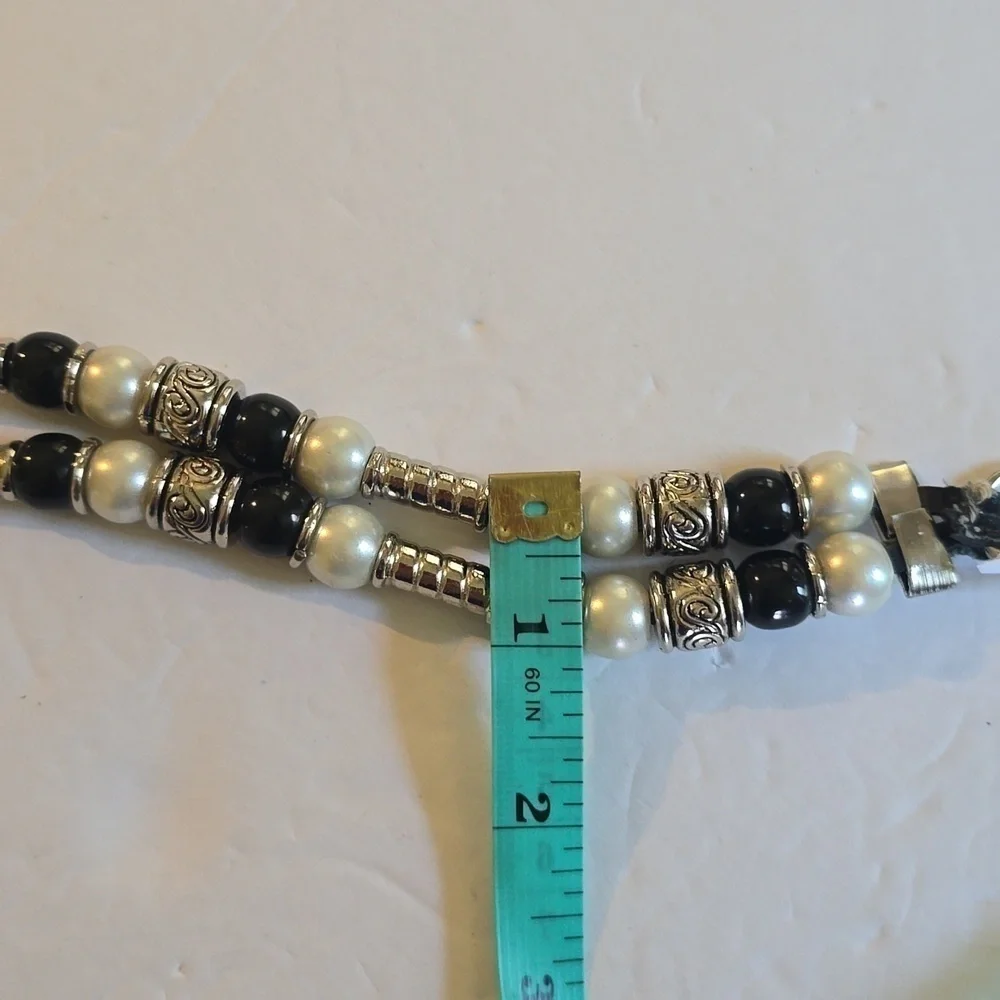 Womens Vintage Black/ Silver Metal Dress Belt Chain Hook Statement Sz.M/L